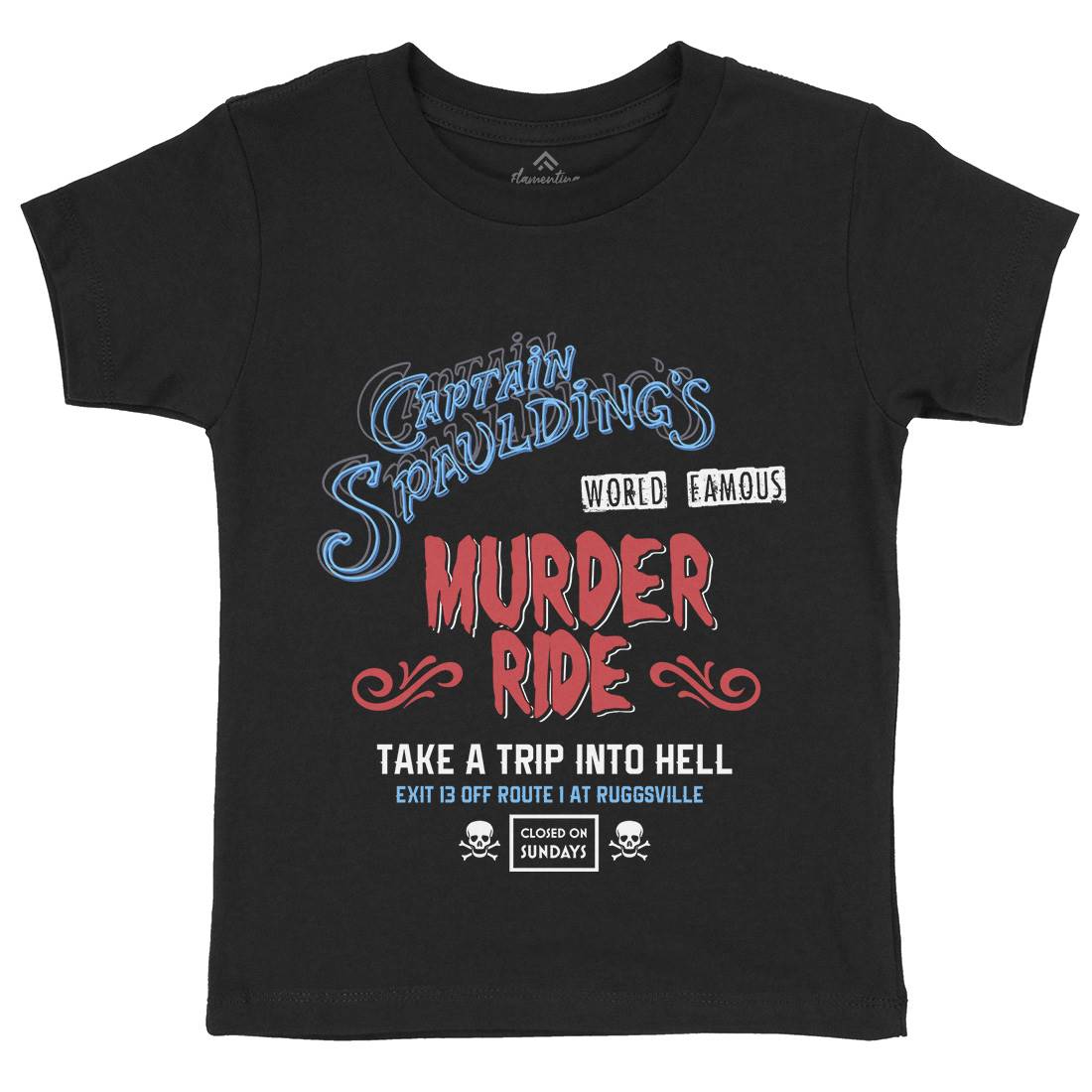 Murder Ride Kids Crew Neck T-Shirt Horror D258