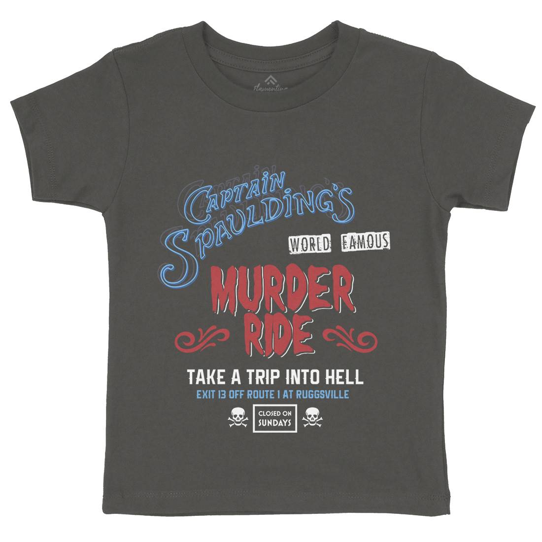 Murder Ride Kids Organic Crew Neck T-Shirt Horror D258