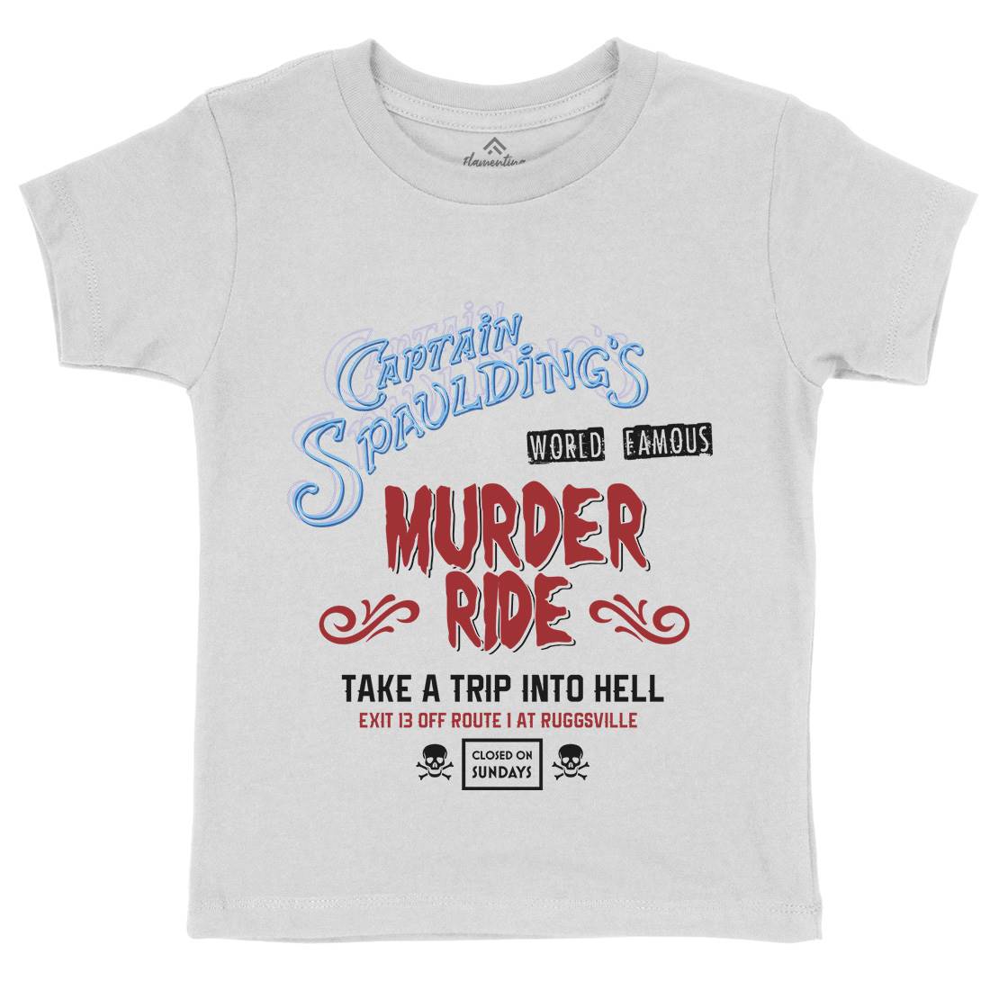 Murder Ride Kids Organic Crew Neck T-Shirt Horror D258