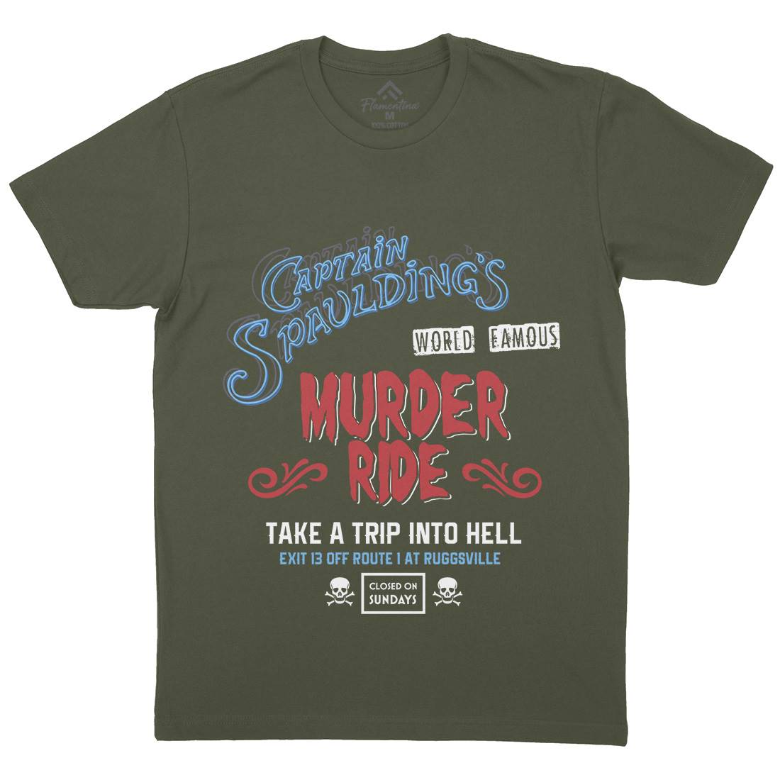 Murder Ride Mens Organic Crew Neck T-Shirt Horror D258