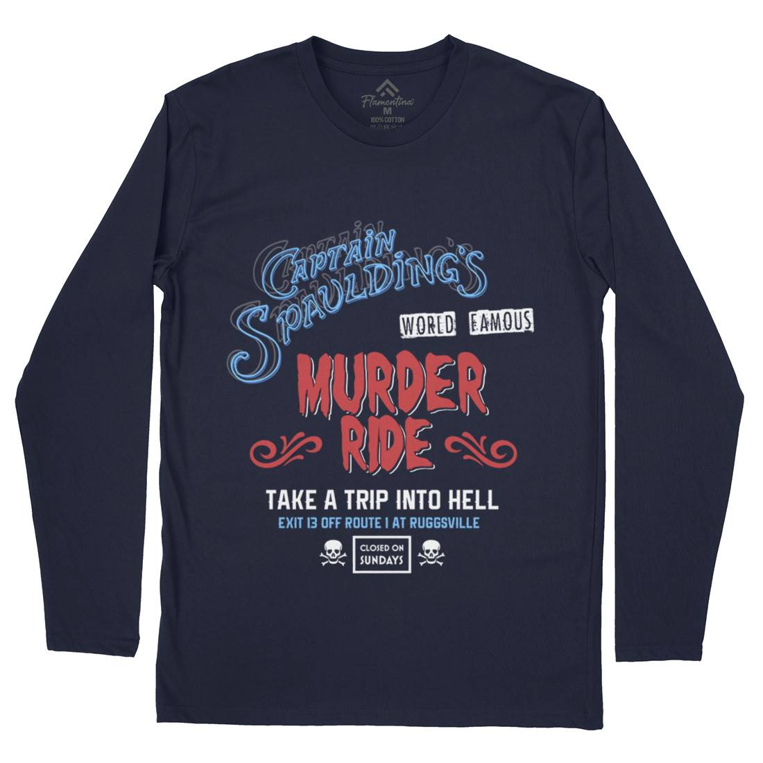 Murder Ride Mens Long Sleeve T-Shirt Horror D258