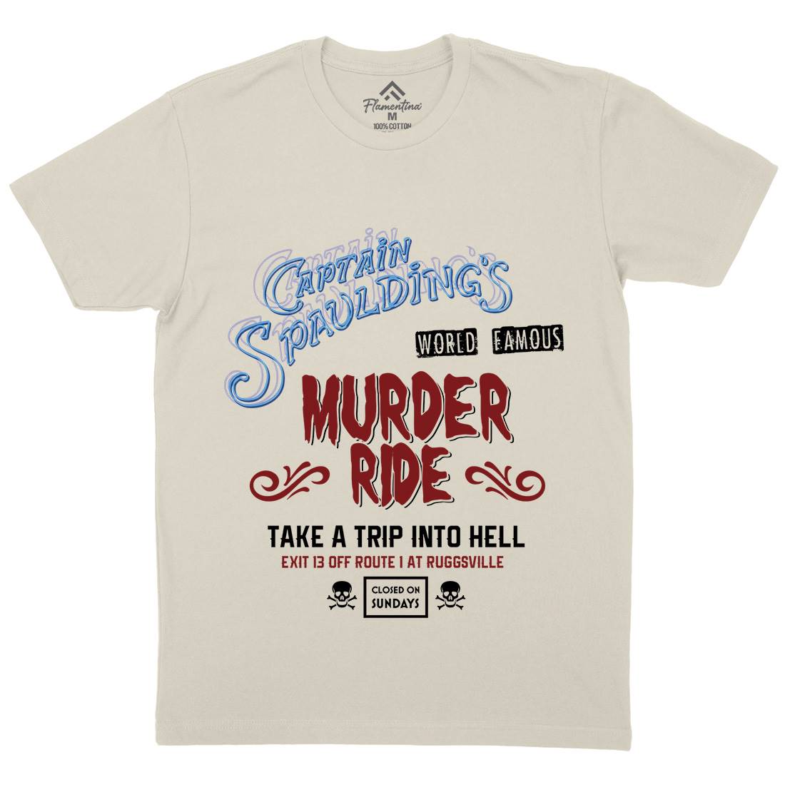 Murder Ride Mens Organic Crew Neck T-Shirt Horror D258