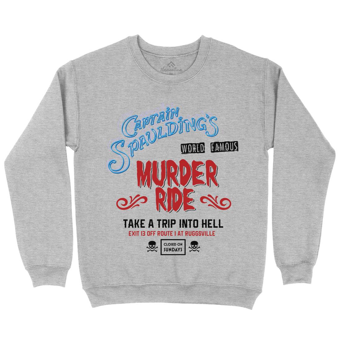 Murder Ride Kids Crew Neck Sweatshirt Horror D258