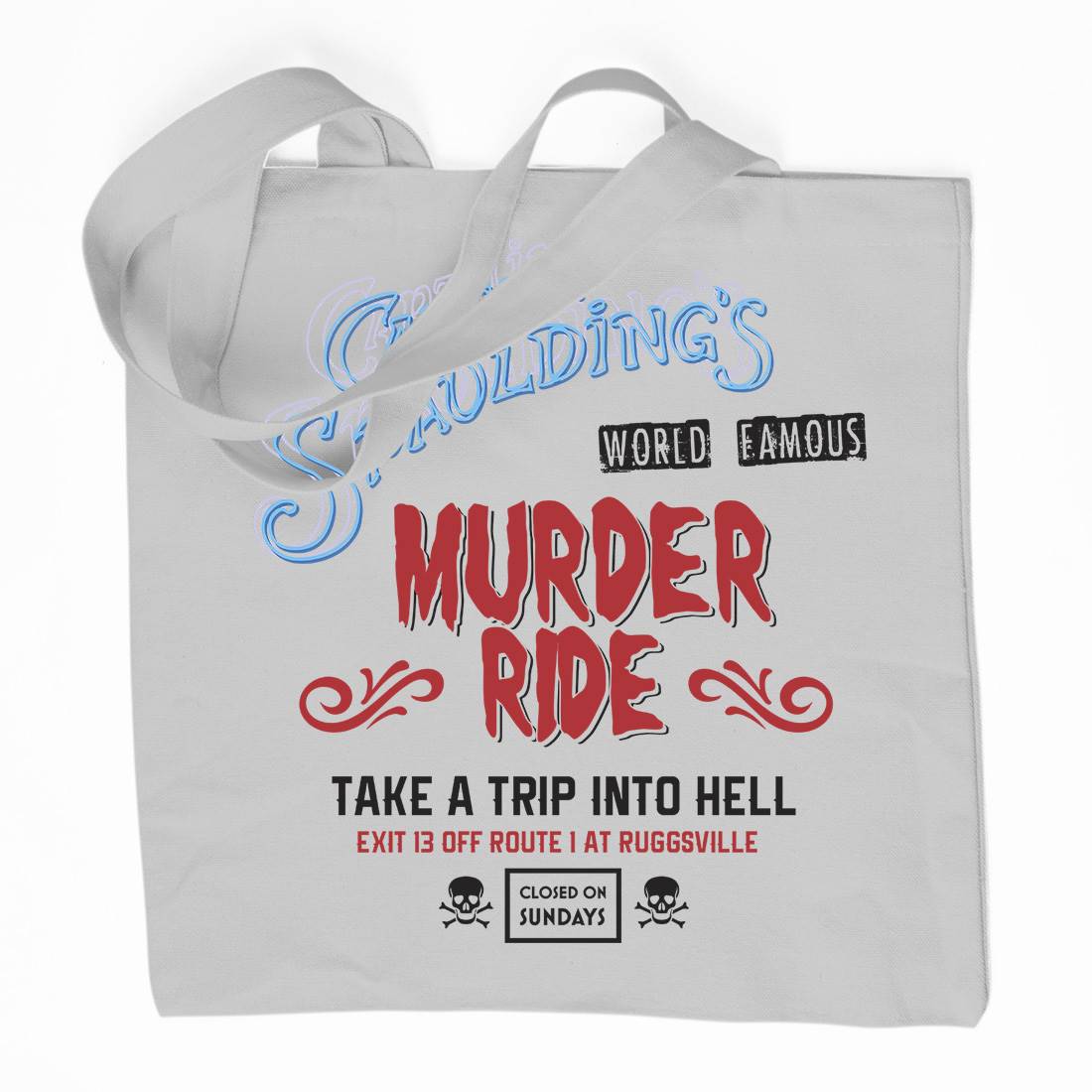 Murder Ride Organic Premium Cotton Tote Bag Horror D258