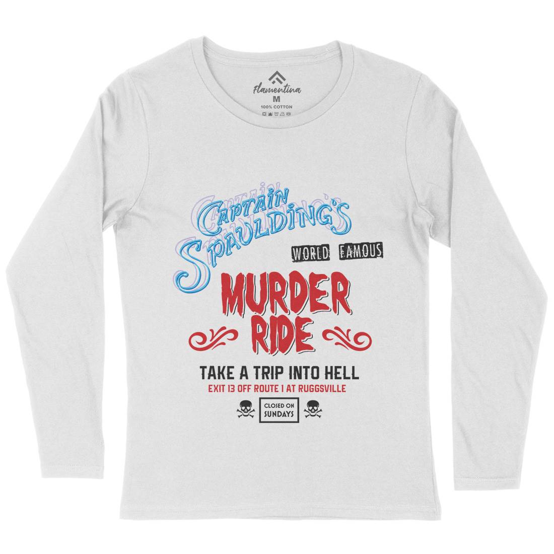Murder Ride Womens Long Sleeve T-Shirt Horror D258