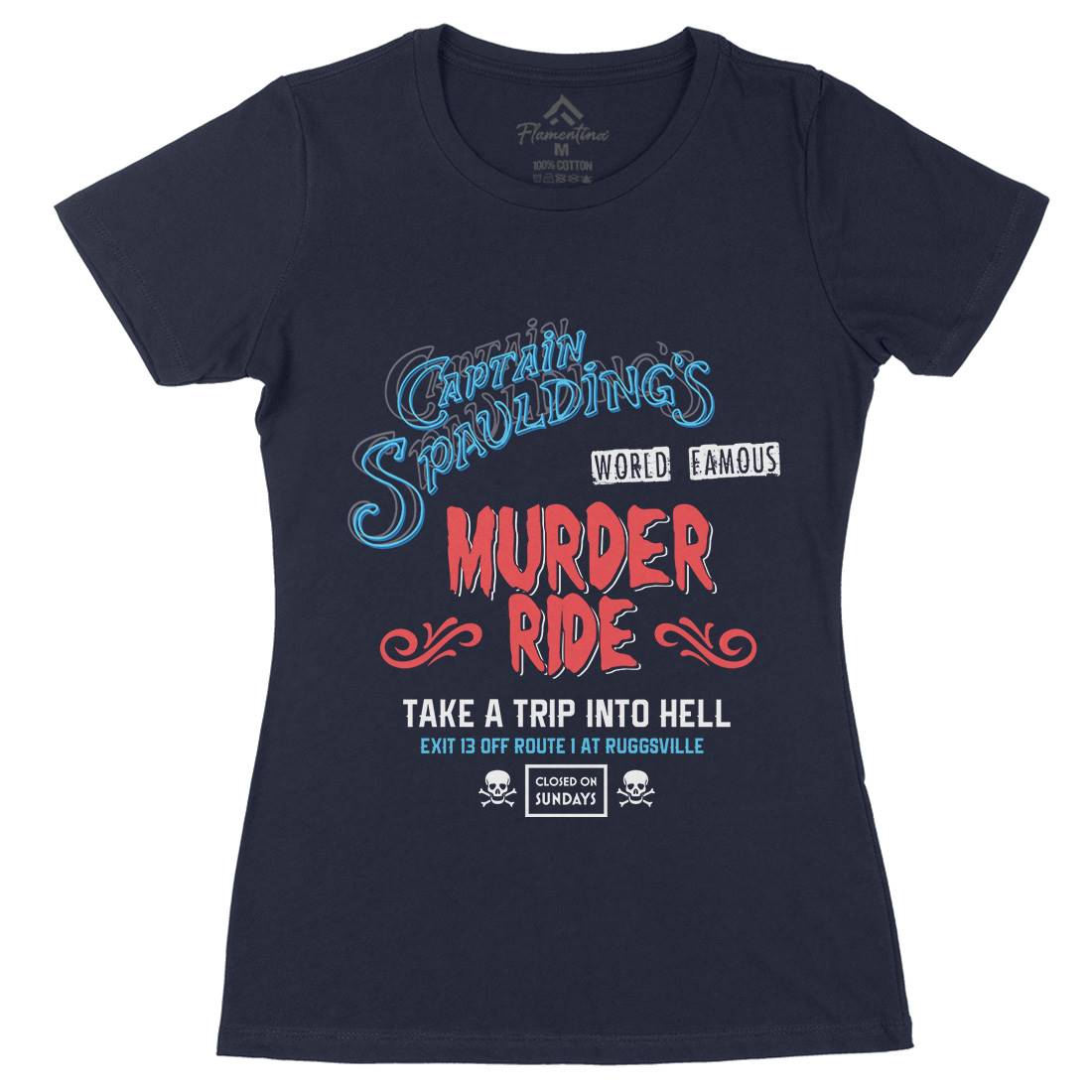 Murder Ride Womens Organic Crew Neck T-Shirt Horror D258