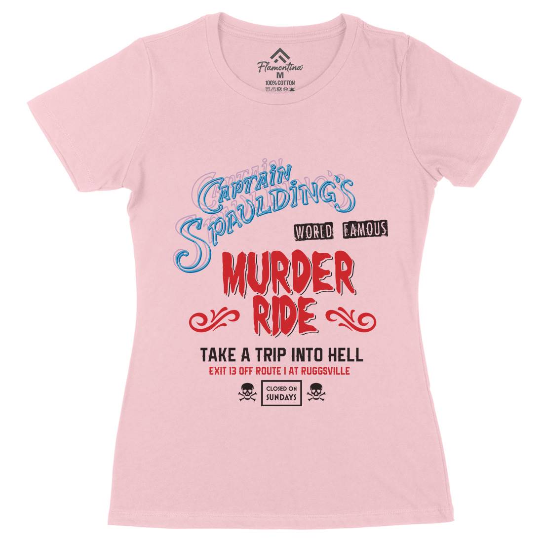 Murder Ride Womens Organic Crew Neck T-Shirt Horror D258