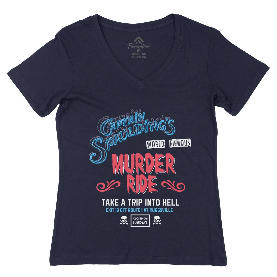 Murder Ride Womens Organic V-Neck T-Shirt Horror D258