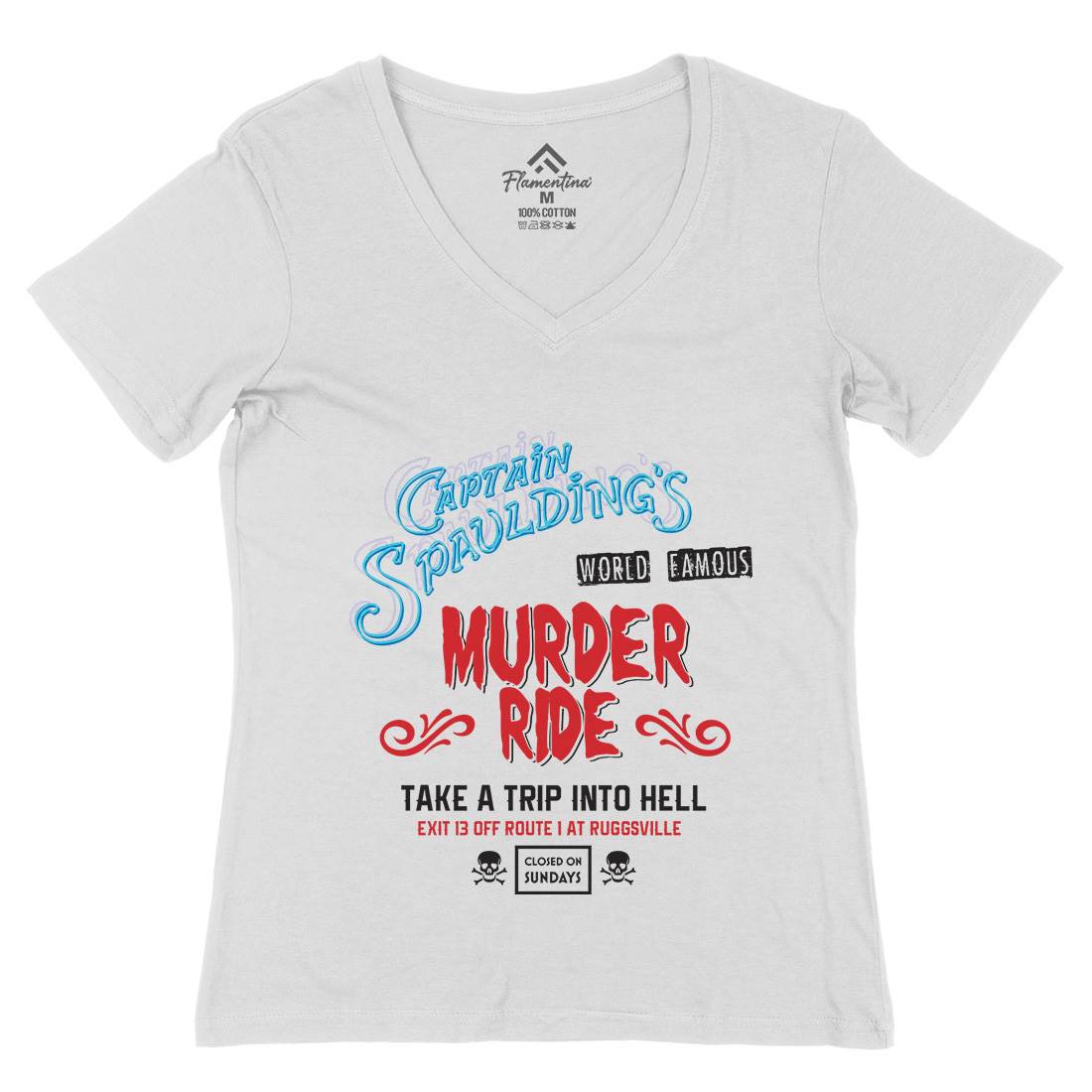 Murder Ride Womens Organic V-Neck T-Shirt Horror D258