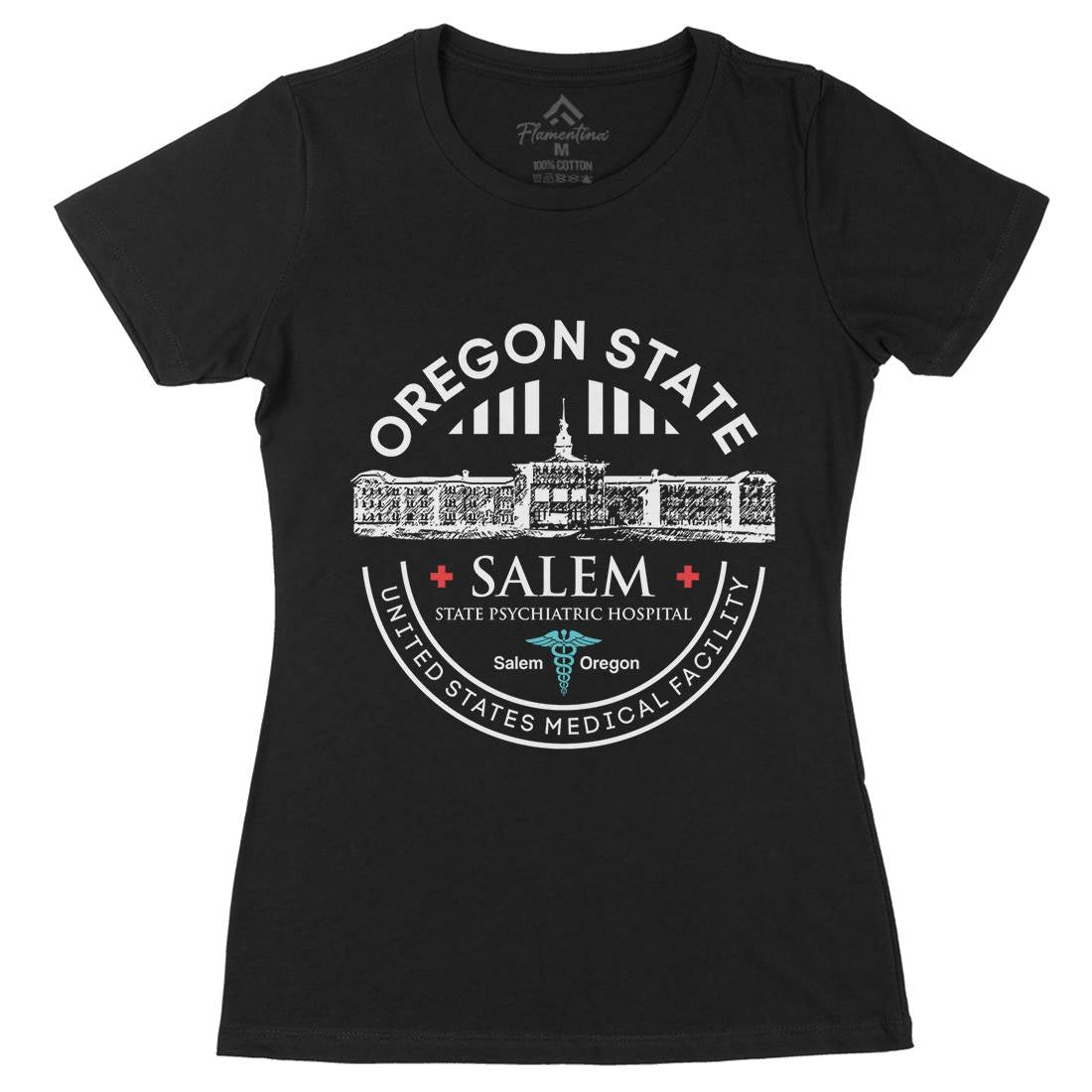 Salem Hospital Womens Organic Crew Neck T-Shirt Retro D259