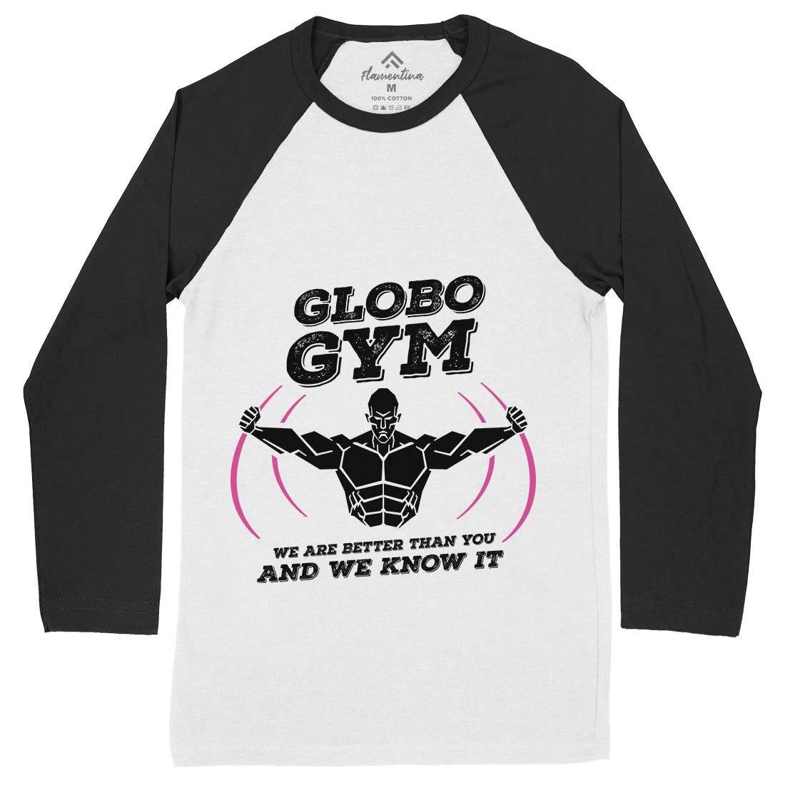 Globo Gym Mens Long Sleeve Baseball T-Shirt Sport D260
