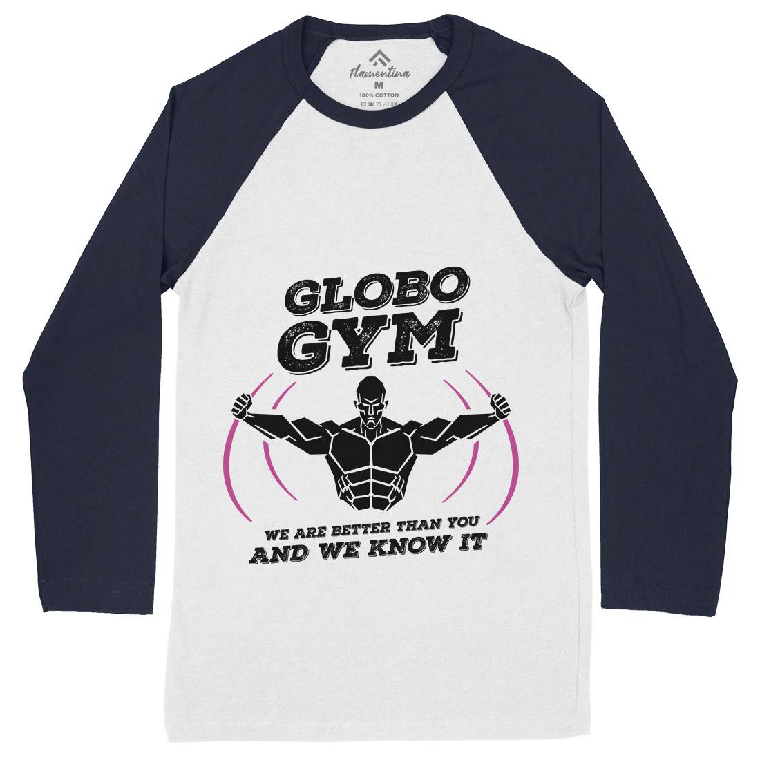 Globo Gym Mens Long Sleeve Baseball T-Shirt Sport D260
