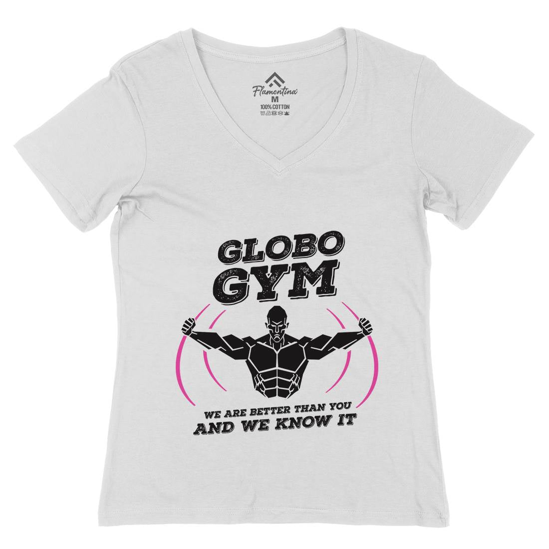 Globo Gym Womens Organic V-Neck T-Shirt Sport D260