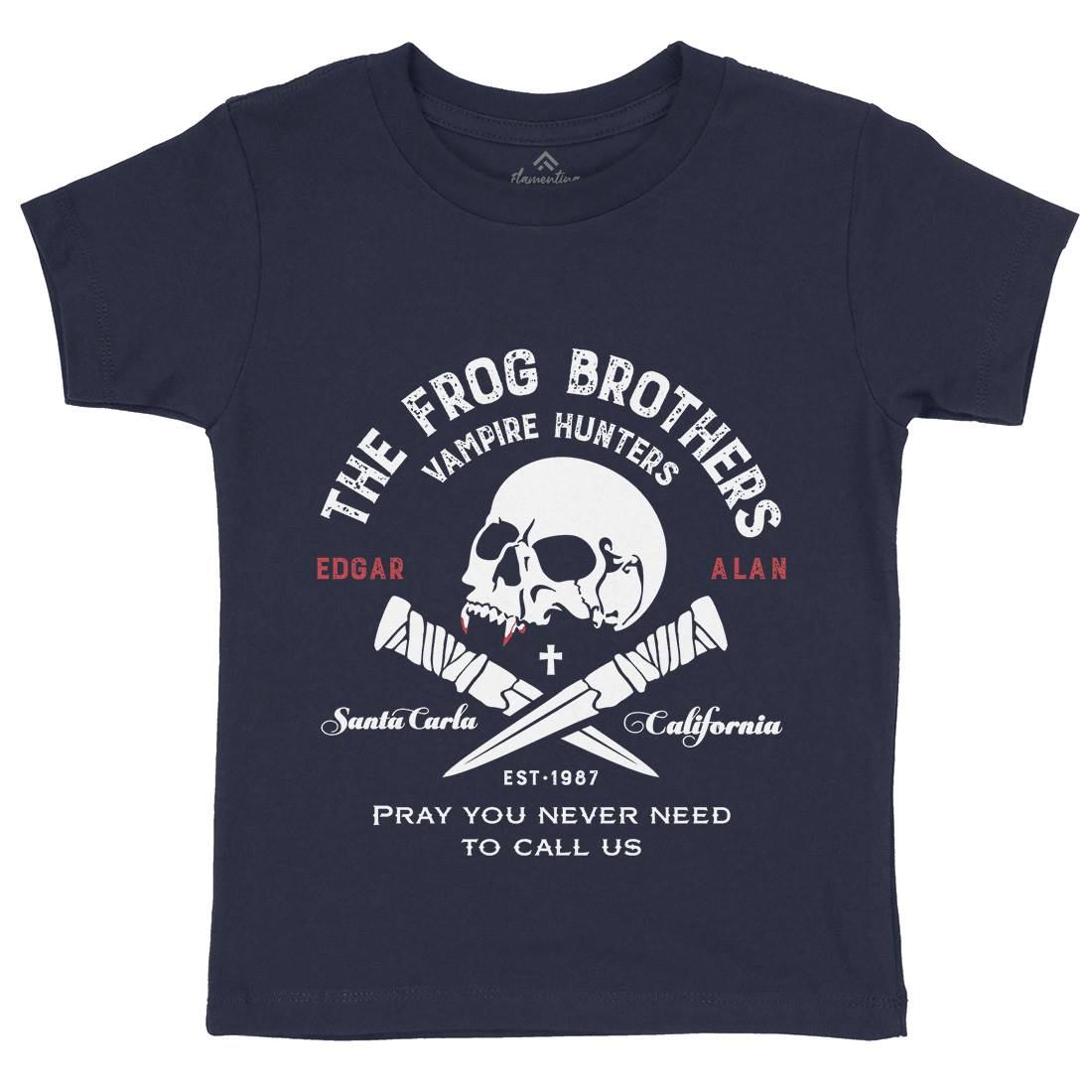 Frog Brothers Kids Organic Crew Neck T-Shirt Horror D261