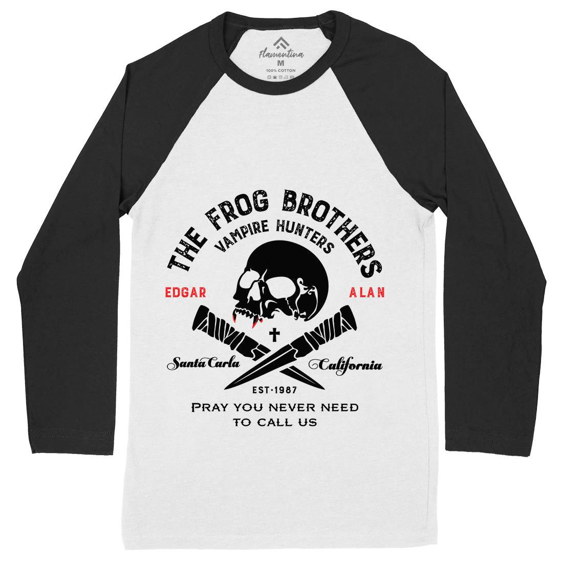 Frog Brothers Mens Long Sleeve Baseball T-Shirt Horror D261