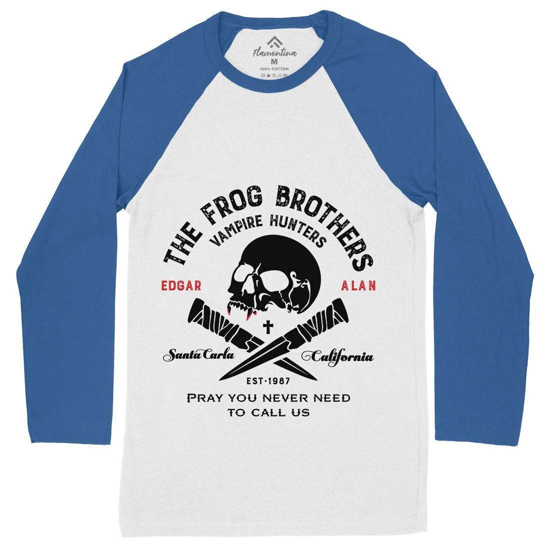 Frog Brothers Mens Long Sleeve Baseball T-Shirt Horror D261