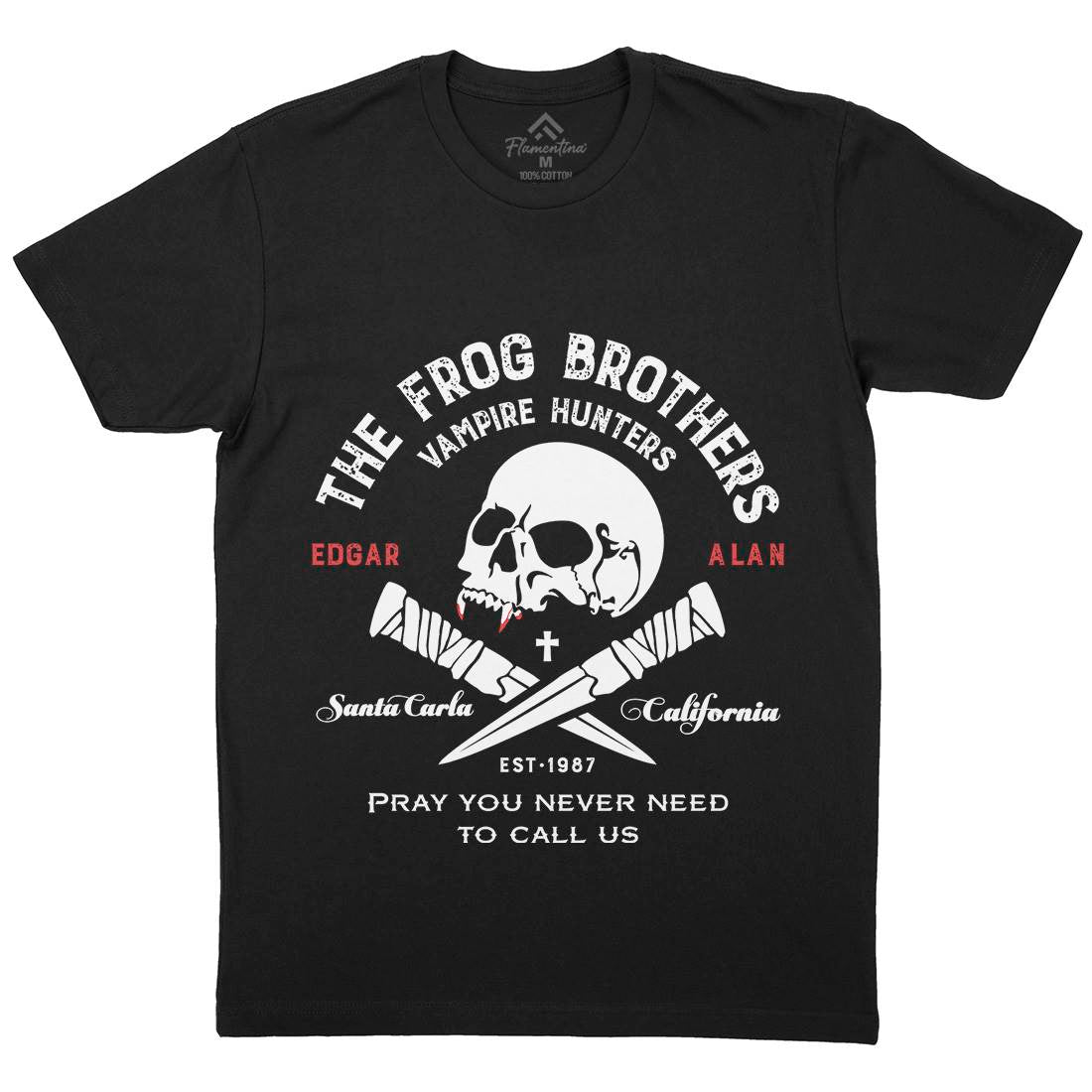 Frog Brothers Mens Organic Crew Neck T-Shirt Horror D261