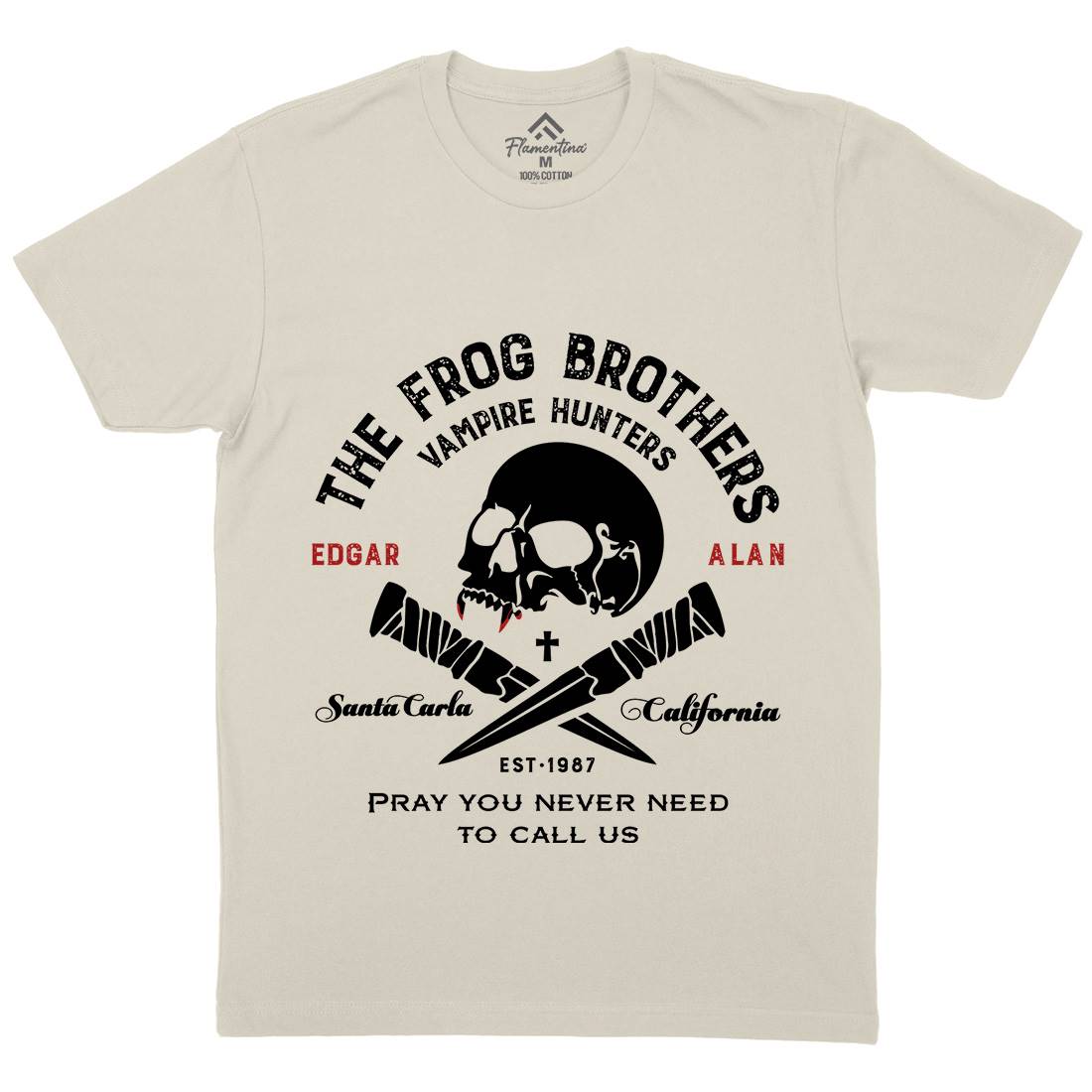 Frog Brothers Mens Organic Crew Neck T-Shirt Horror D261
