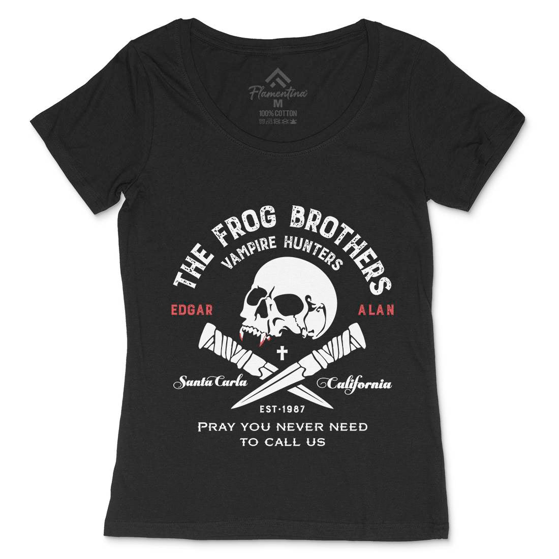 Frog Brothers Womens Scoop Neck T-Shirt Horror D261