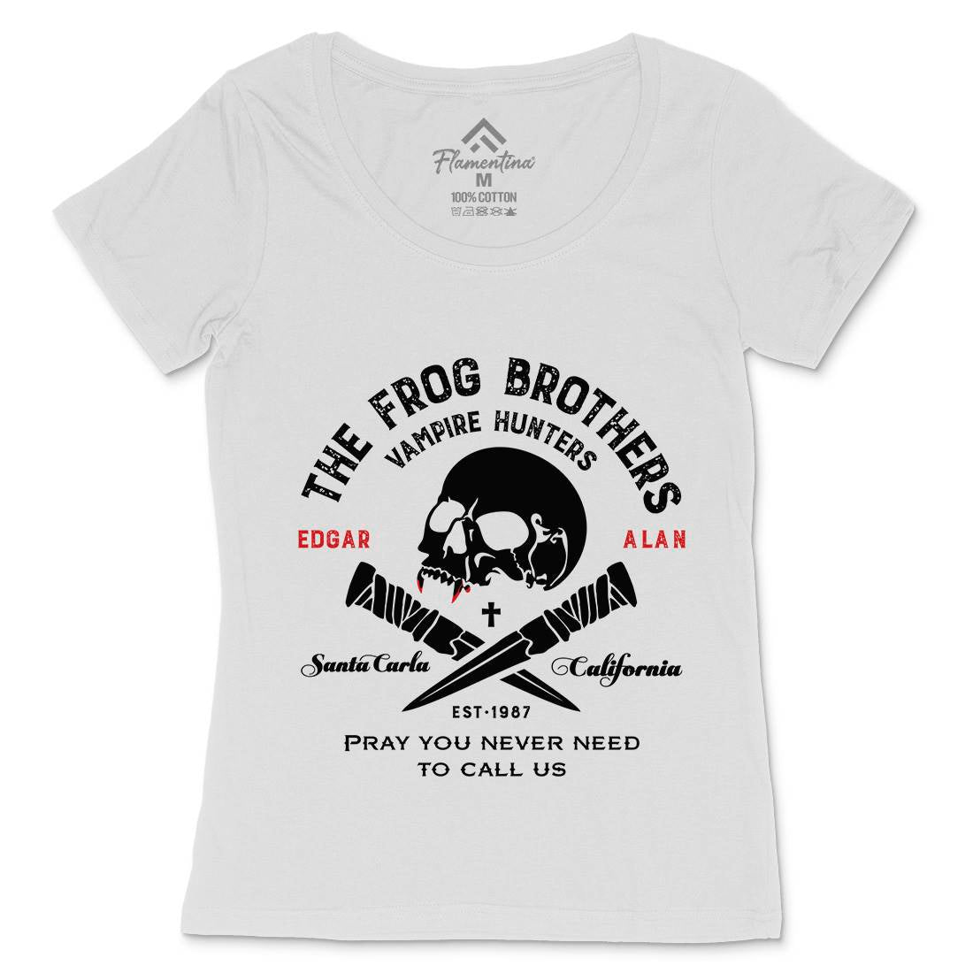 Frog Brothers Womens Scoop Neck T-Shirt Horror D261