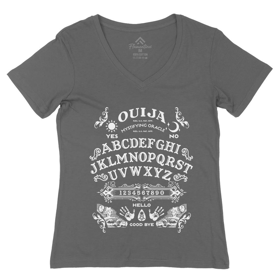 Ouija Board Womens Organic V-Neck T-Shirt Horror D262