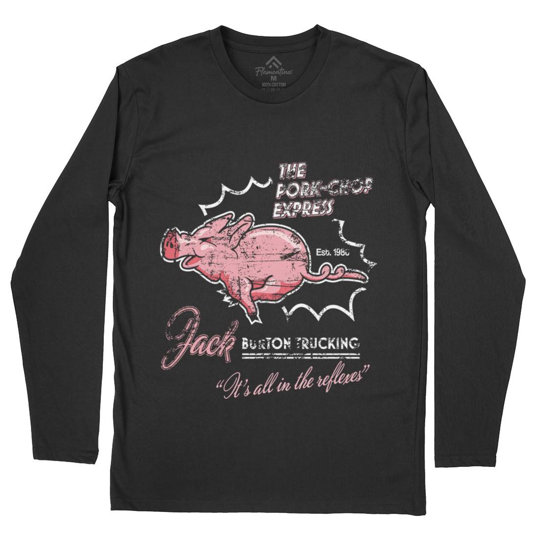 Pork Chop Express Mens Long Sleeve T-Shirt Asian D264
