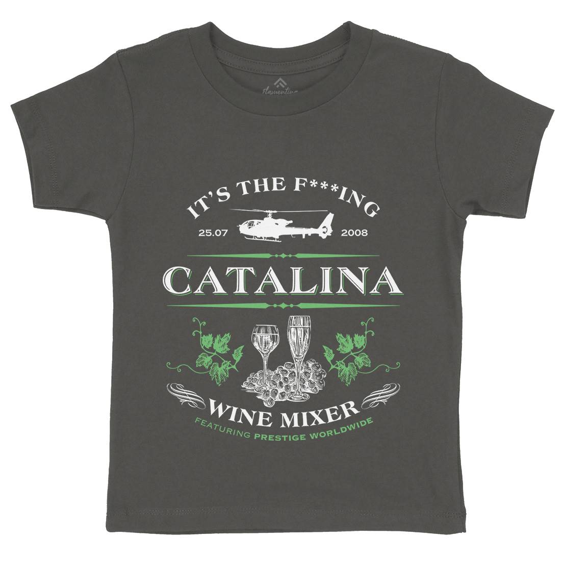 Catalina Wine Mixer Kids Organic Crew Neck T-Shirt Retro D265