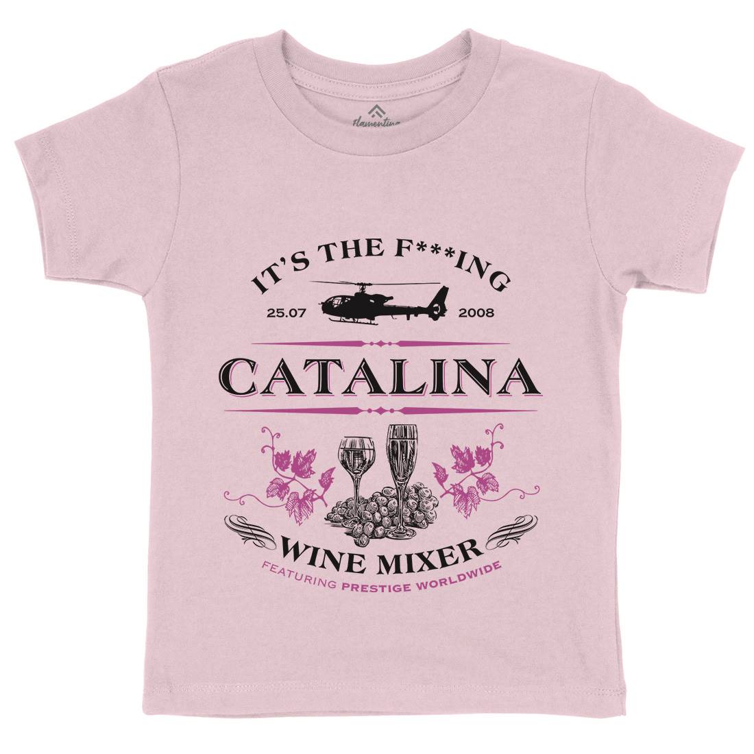 Catalina Wine Mixer Kids Crew Neck T-Shirt Retro D265