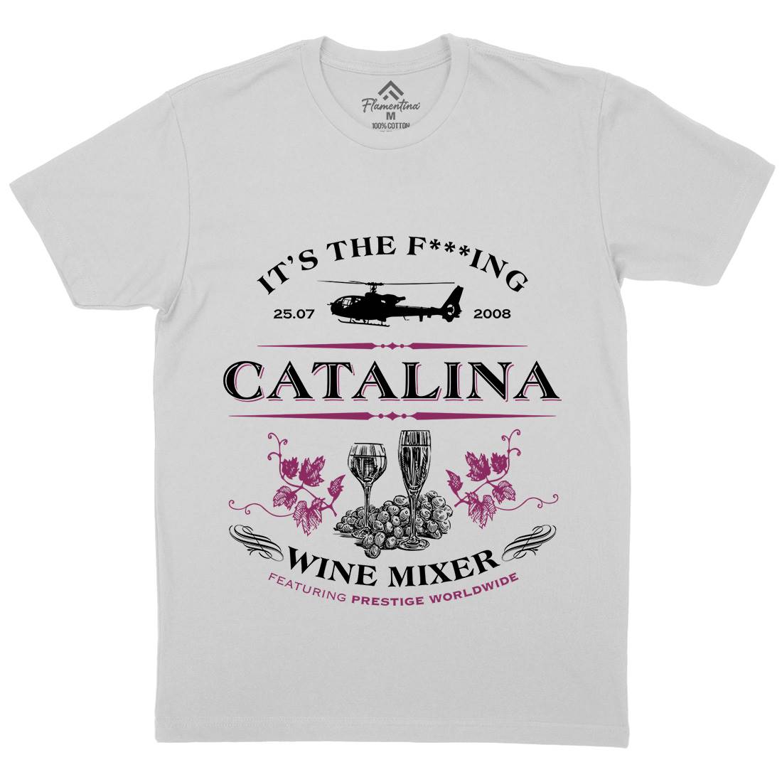 Catalina Wine Mixer Mens Crew Neck T-Shirt Retro D265