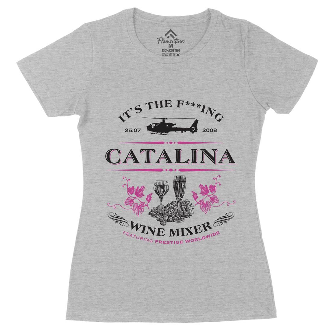 Catalina Wine Mixer Womens Organic Crew Neck T-Shirt Retro D265