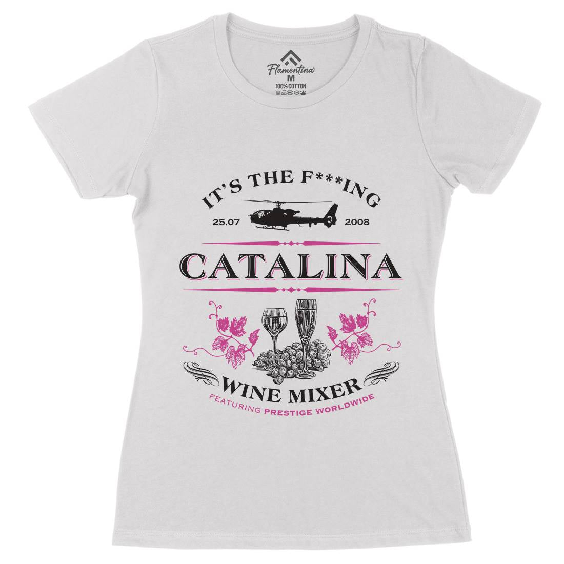 Catalina Wine Mixer Womens Organic Crew Neck T-Shirt Retro D265