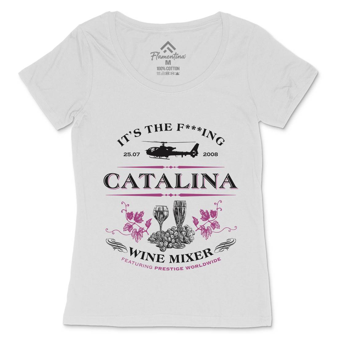 Catalina Wine Mixer Womens Scoop Neck T-Shirt Retro D265