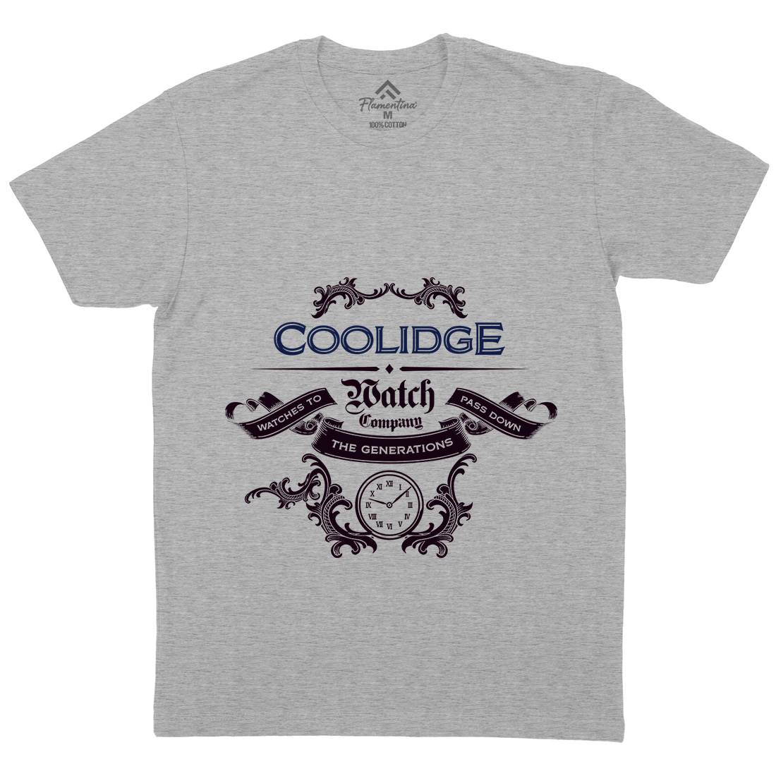 Coolidge Watch Co Mens Organic Crew Neck T-Shirt Retro D266