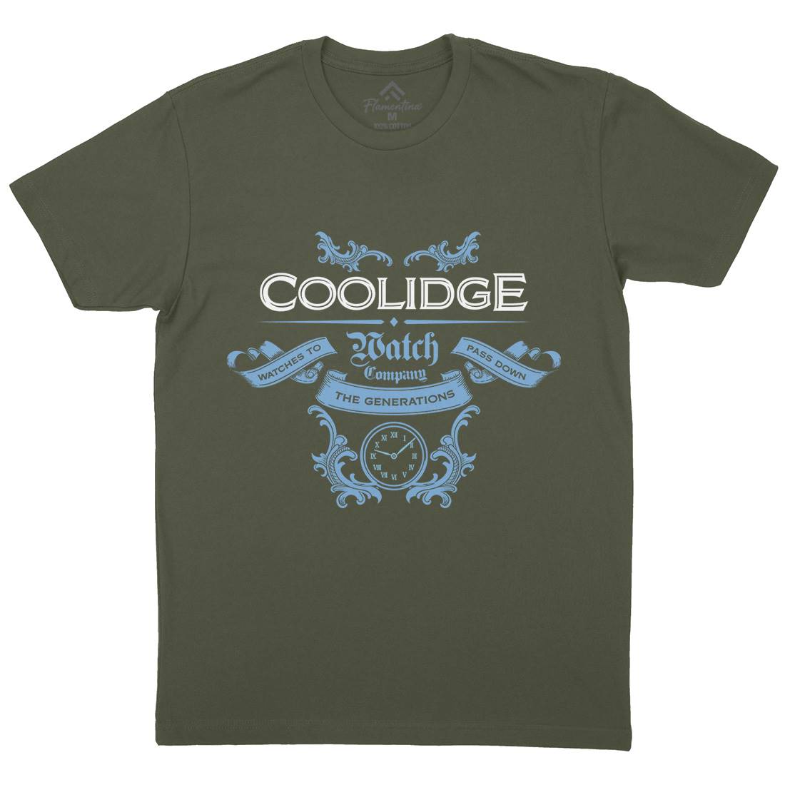 Coolidge Watch Co Mens Crew Neck T-Shirt Retro D266