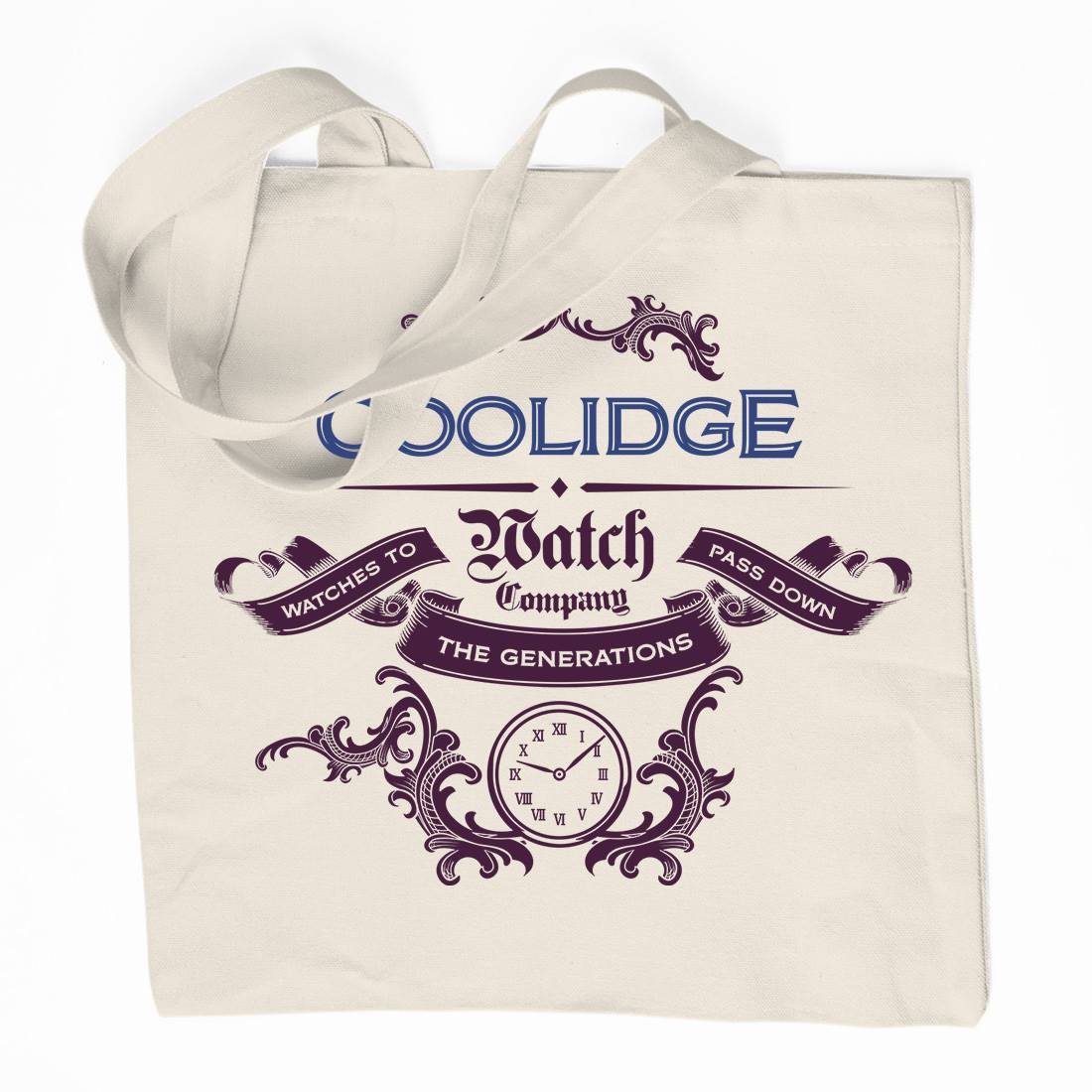 Coolidge Watch Co Organic Premium Cotton Tote Bag Retro D266