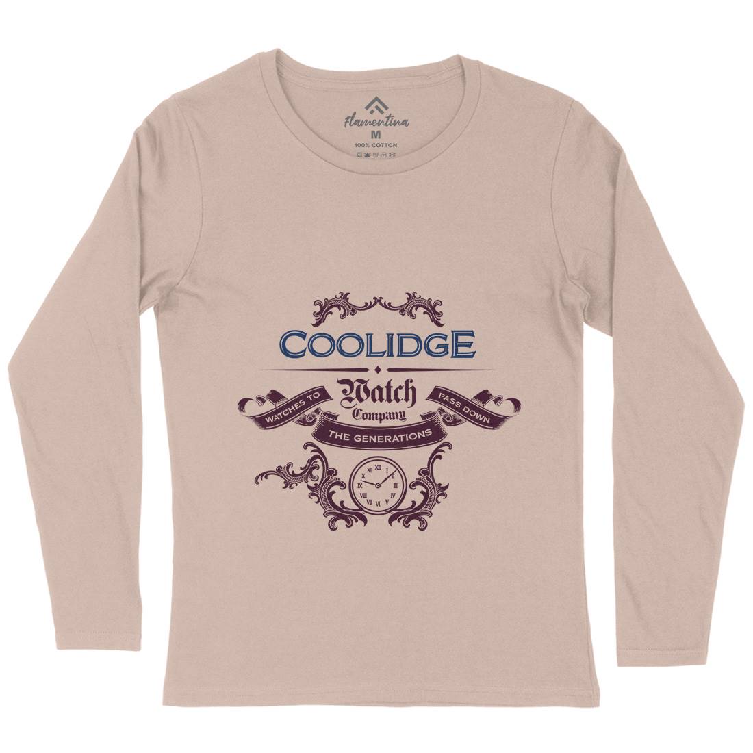 Coolidge Watch Co Womens Long Sleeve T-Shirt Retro D266