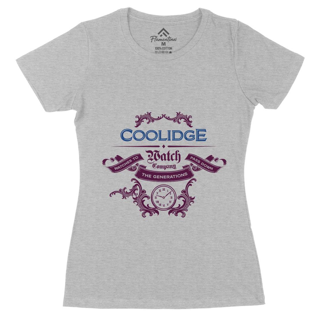 Coolidge Watch Co Womens Organic Crew Neck T-Shirt Retro D266