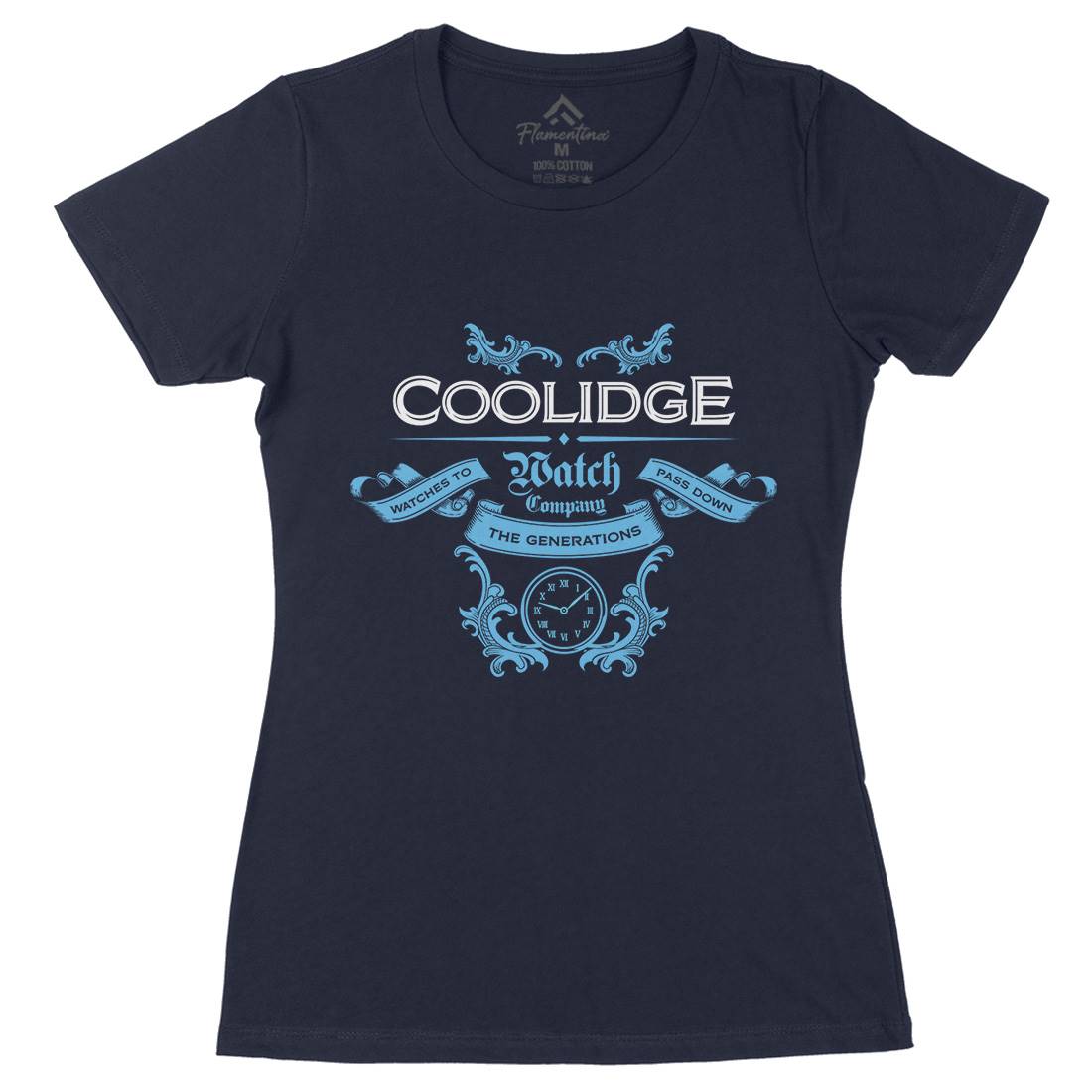 Coolidge Watch Co Womens Organic Crew Neck T-Shirt Retro D266