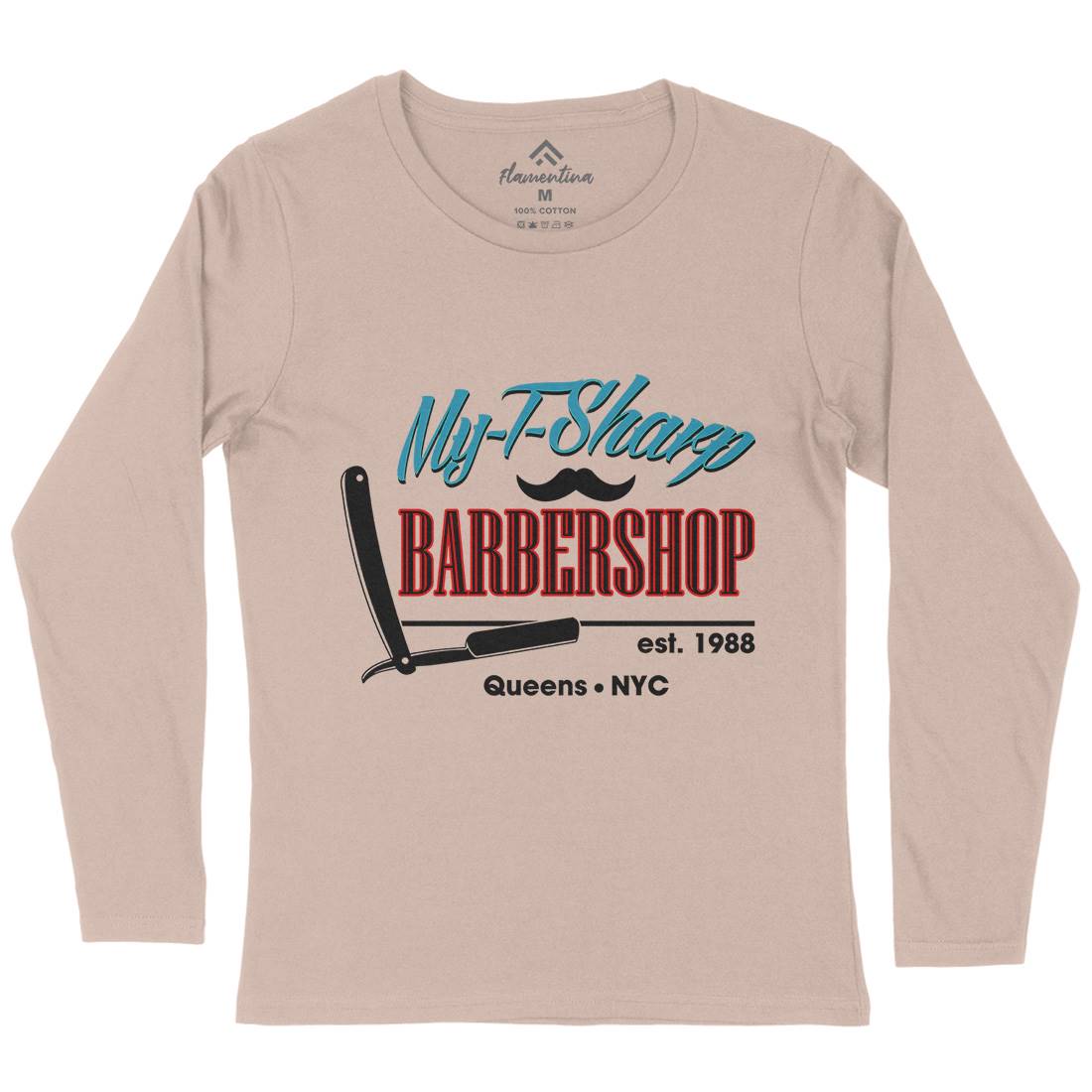 My-T-Sharp Womens Long Sleeve T-Shirt Barber D267