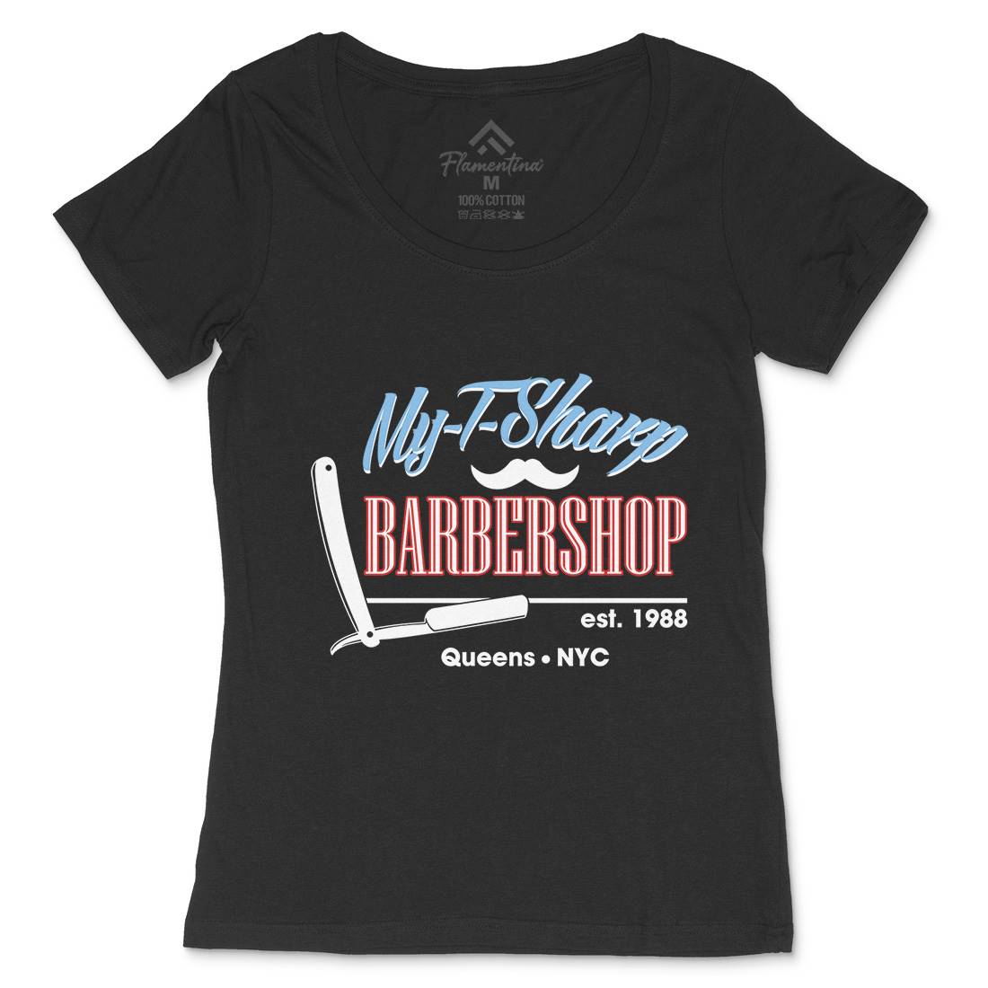 My-T-Sharp Womens Scoop Neck T-Shirt Barber D267