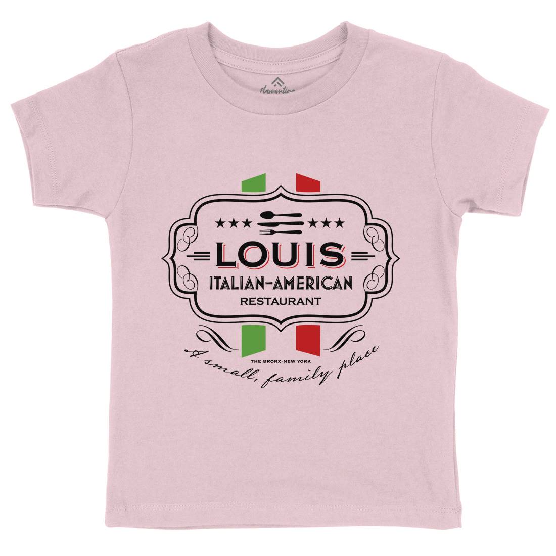 Louis Restaurant Kids Crew Neck T-Shirt Food D268