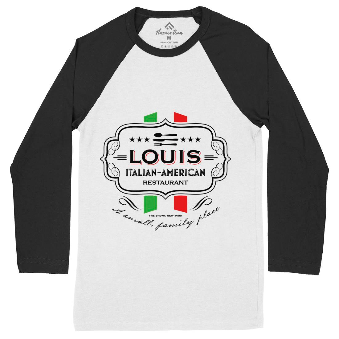 Louis Restaurant Mens Long Sleeve Baseball T-Shirt Food D268