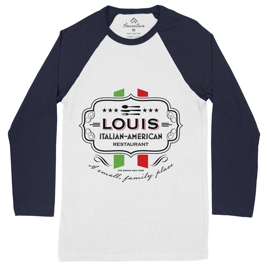 Louis Restaurant Mens Long Sleeve Baseball T-Shirt Food D268