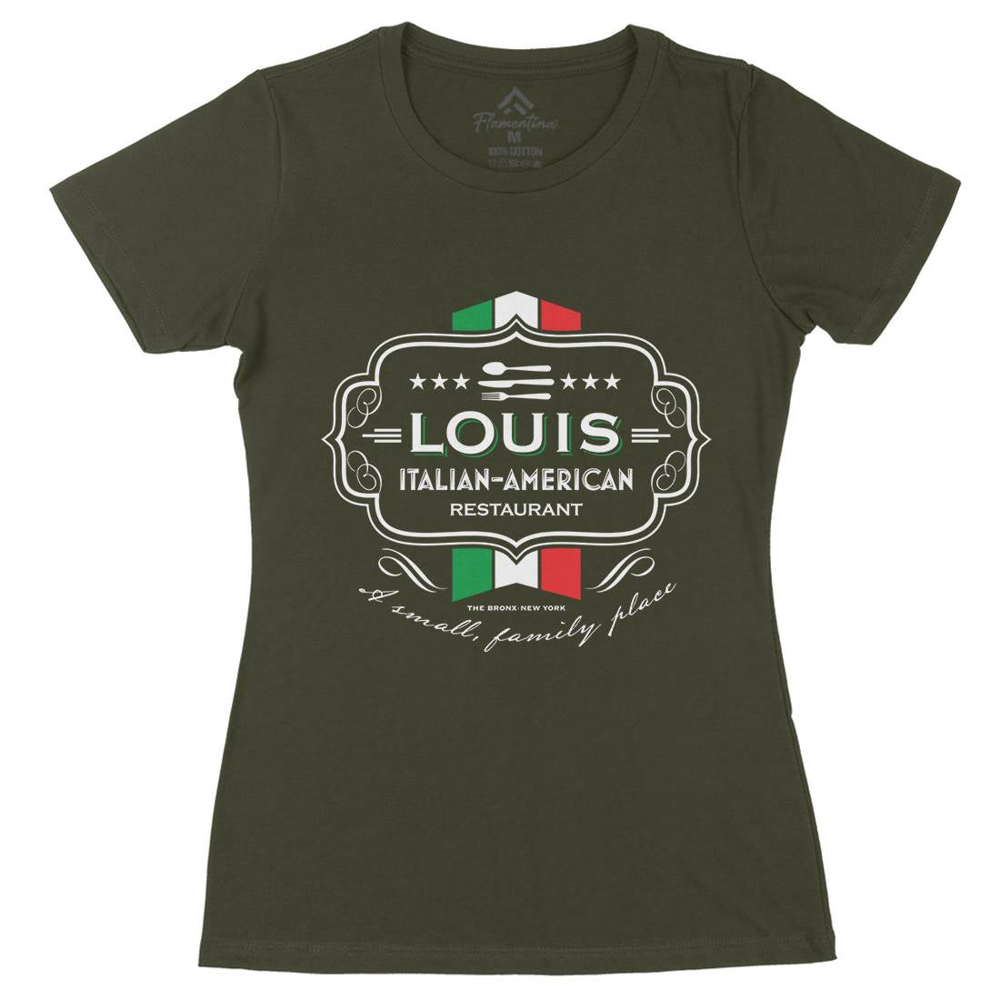Louis Restaurant Womens Organic Crew Neck T-Shirt Food D268