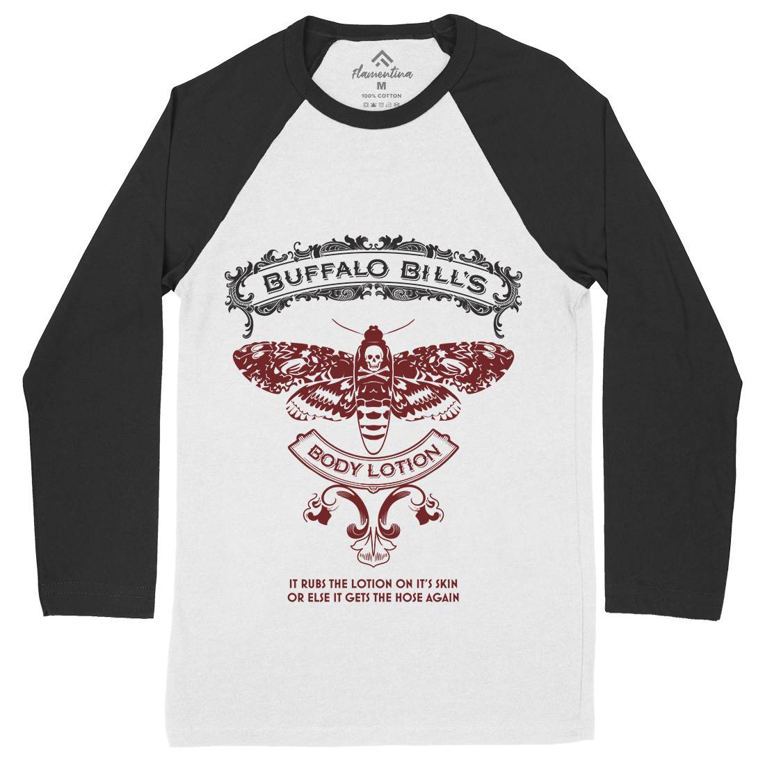 Buffalo Bills Body Lotion Mens Long Sleeve Baseball T-Shirt Horror D269