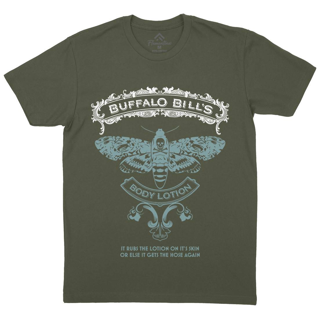 Buffalo Bills Body Lotion Mens Organic Crew Neck T-Shirt Horror D269
