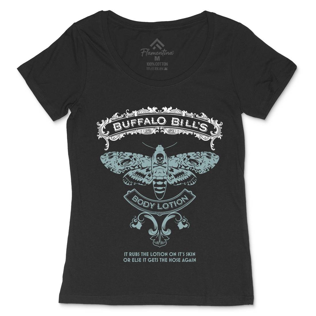 Buffalo Bills Body Lotion Womens Scoop Neck T-Shirt Horror D269