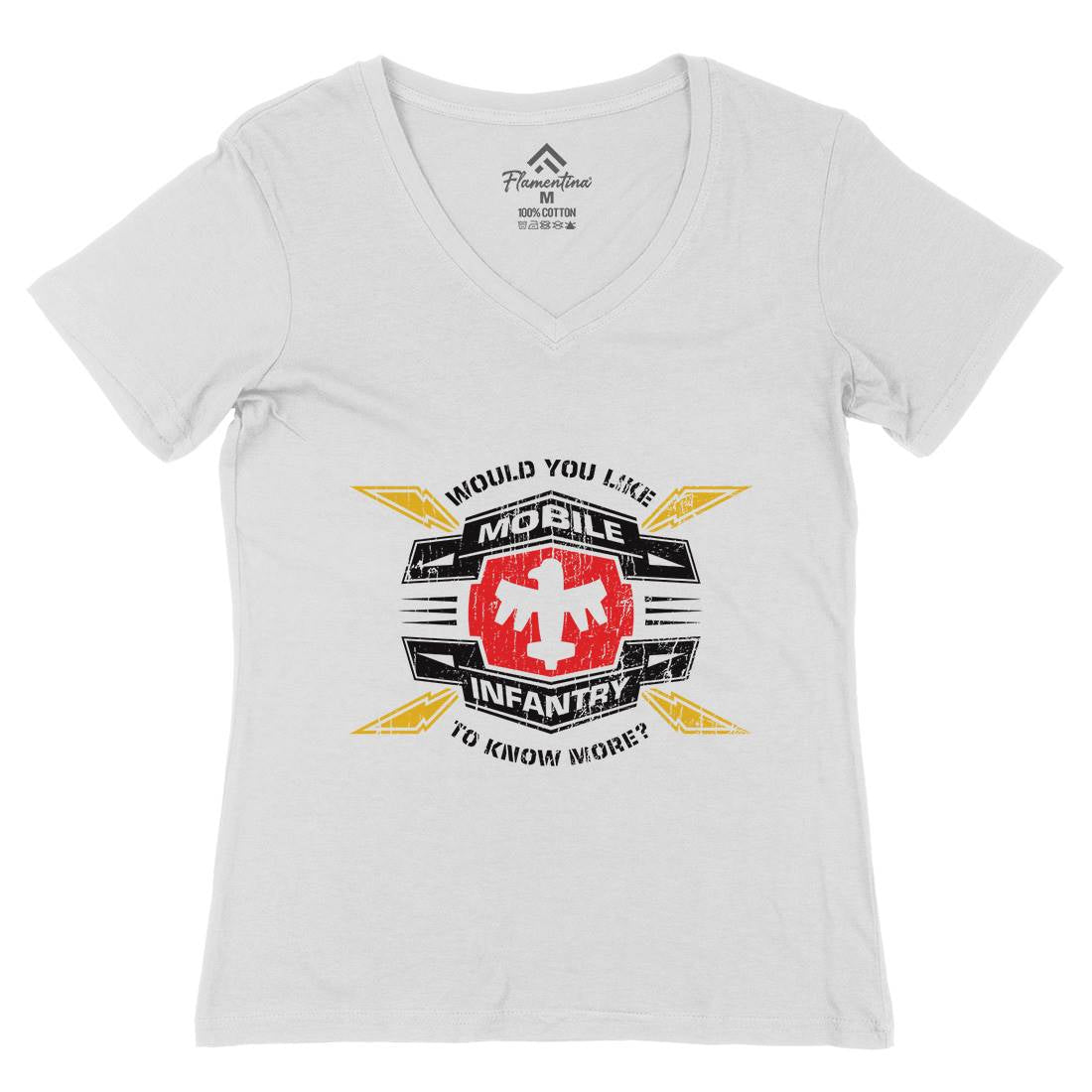 Mobile Infantry Womens Organic V-Neck T-Shirt Army D270