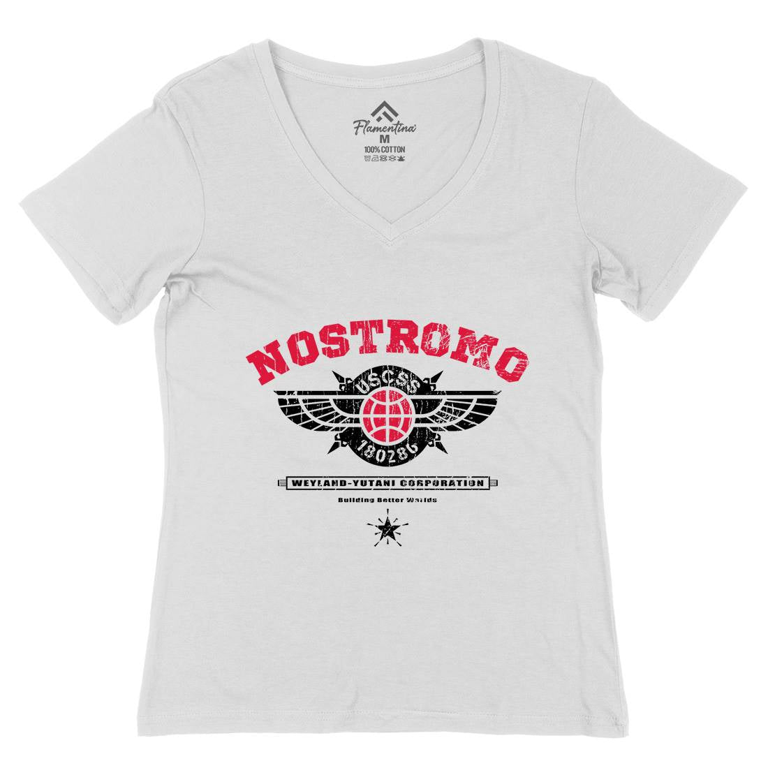 Uscss Nostromo Womens Organic V-Neck T-Shirt Space D271