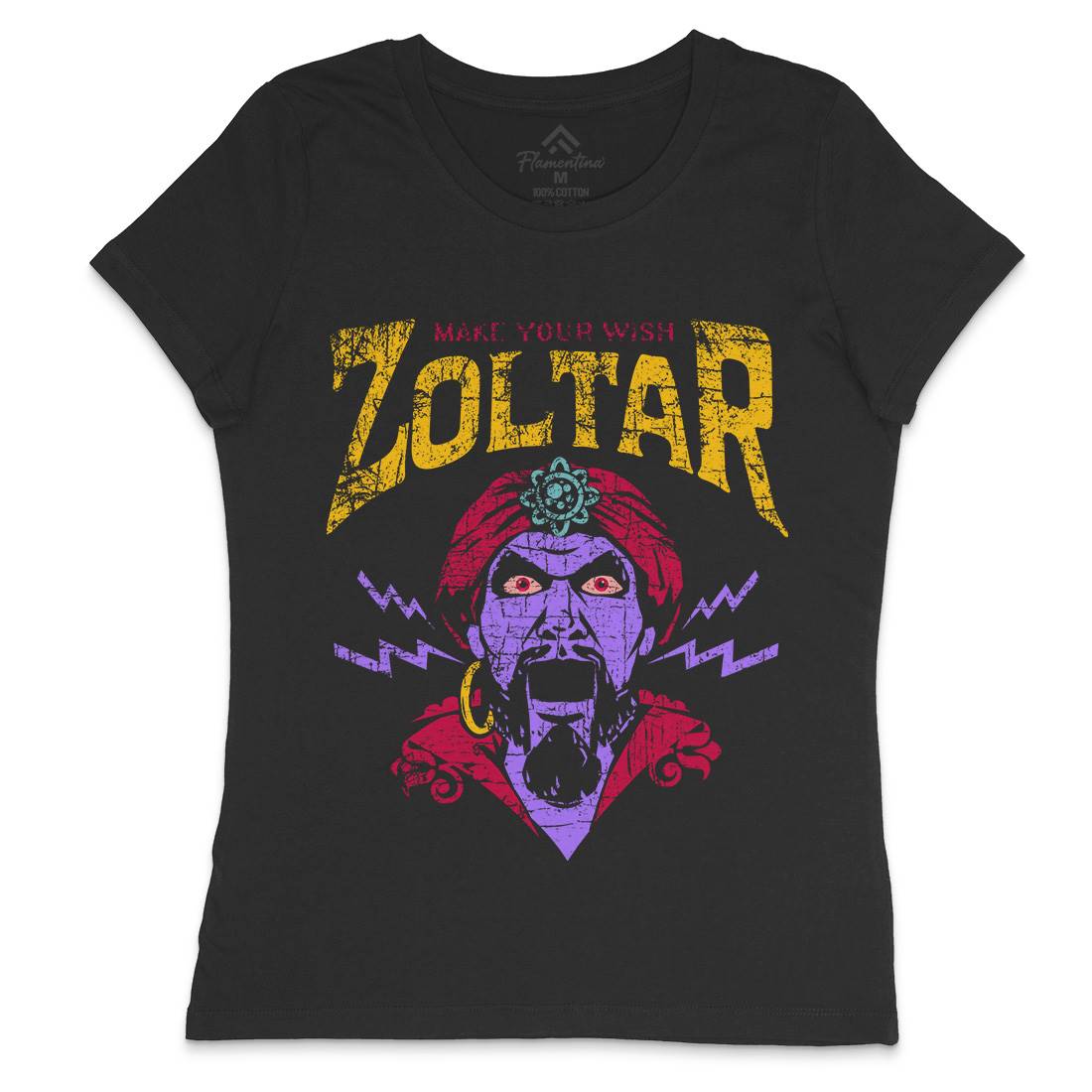 Zoltar Womens Crew Neck T-Shirt Retro D272